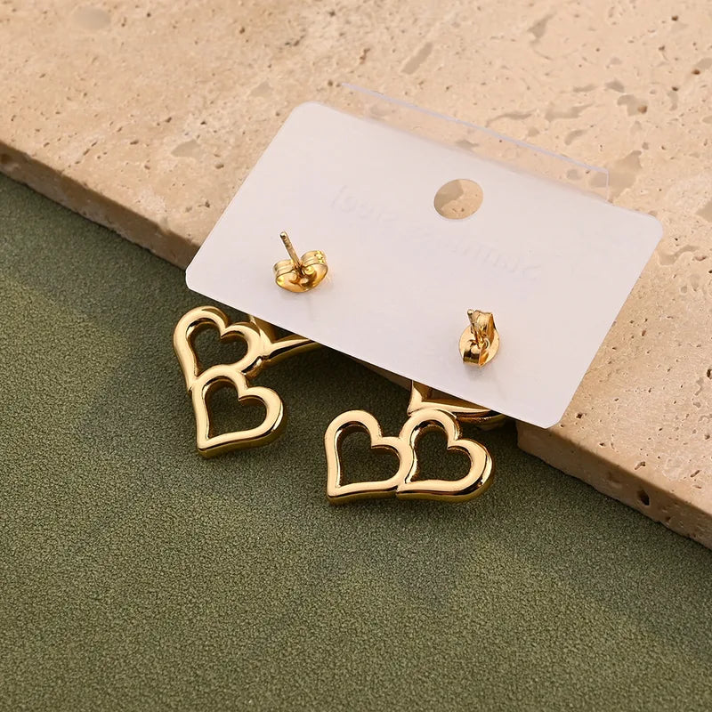 Triple Hearts Drop Earrings