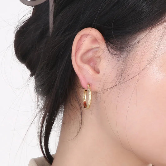 Mini Etched Hoop Earrings 2.7cm
