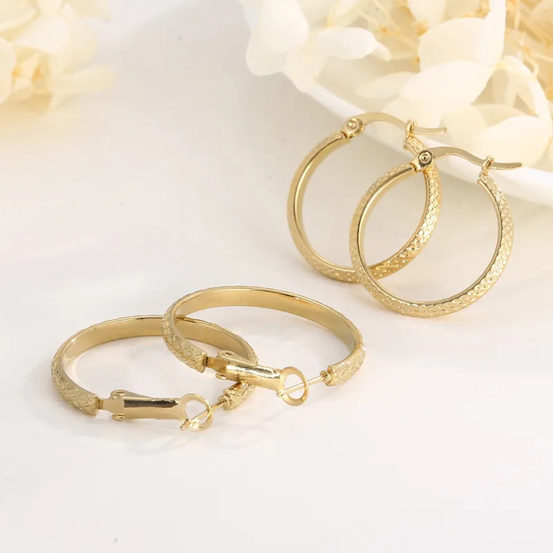 Mini Etched Hoop Earrings 2.7cm