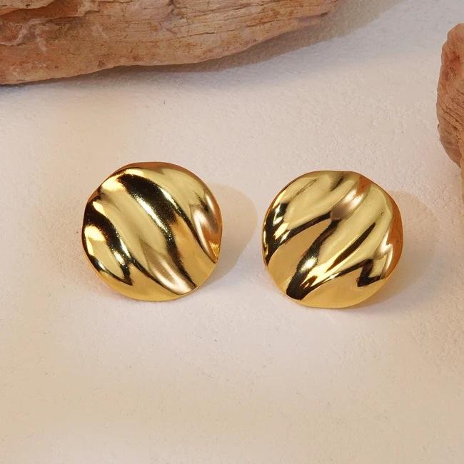 Wavy Dome Stud Earrings