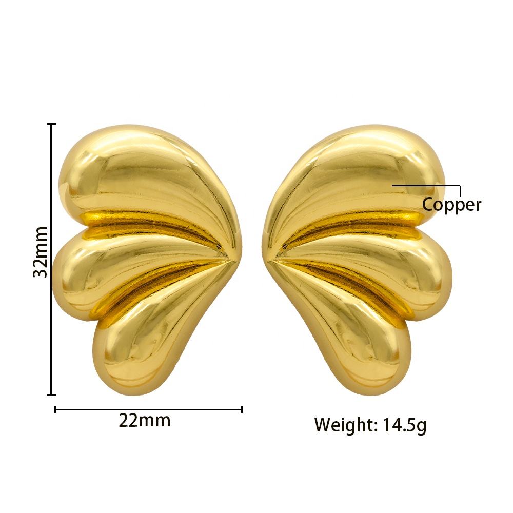 Chunky Leaf Stud Earrings