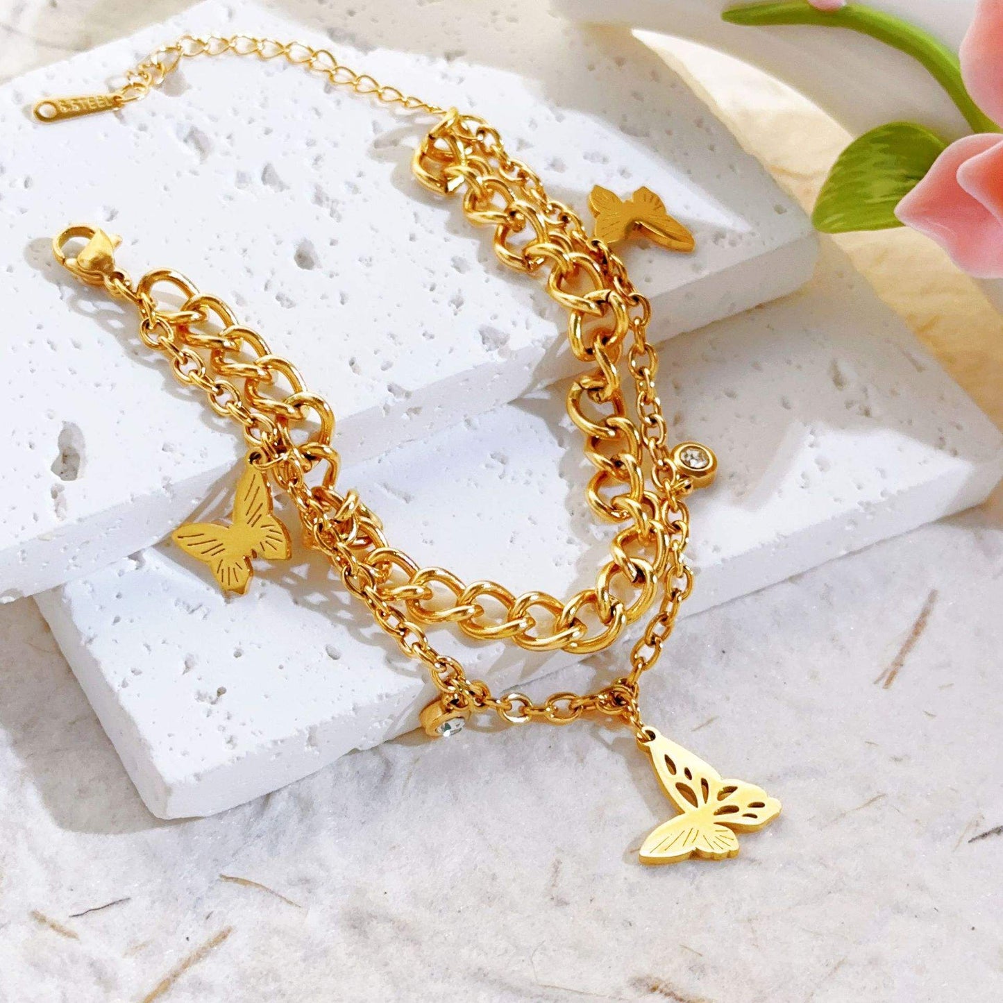 Butterfly Zircon Charms Bracelet