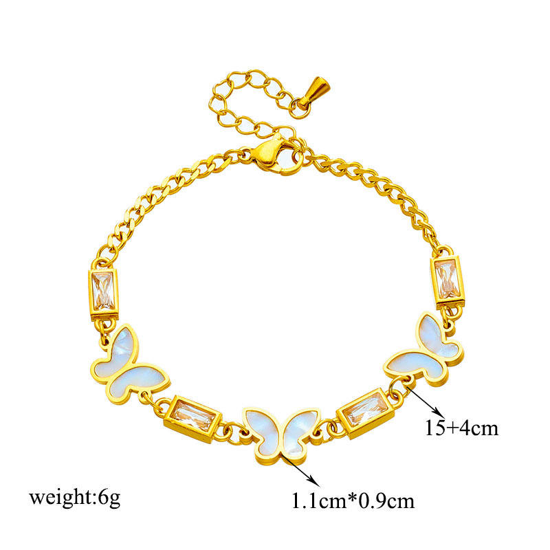 White Butterfly Chain Bracelet