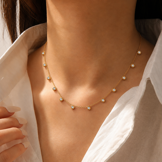 CZ Station Necklace