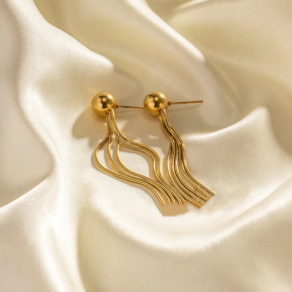 Ball Tassel Drop Earrings
