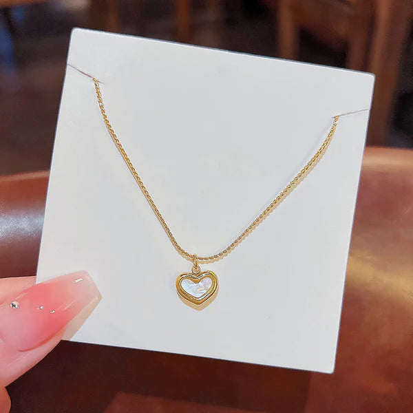 Minimal White Heart Necklace