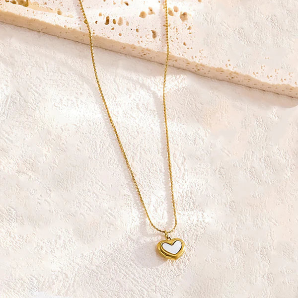 Minimal White Heart Necklace