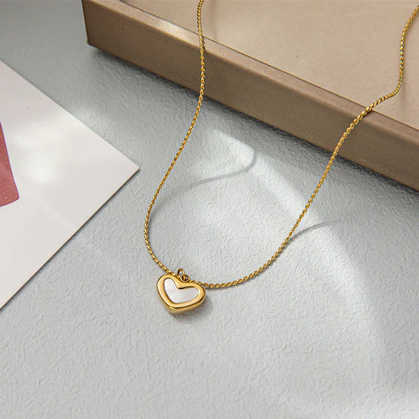 Minimal White Heart Necklace