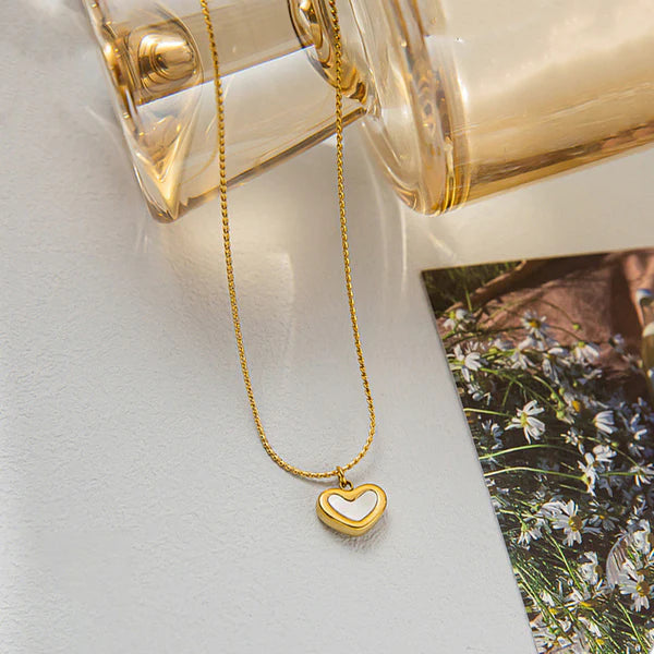 Minimal White Heart Necklace