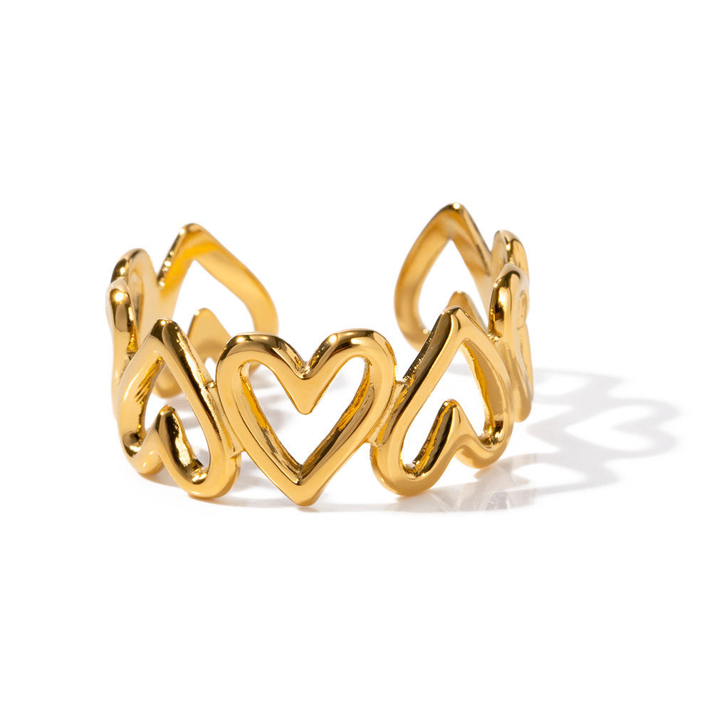 Hollow Hearts Adjustable Ring