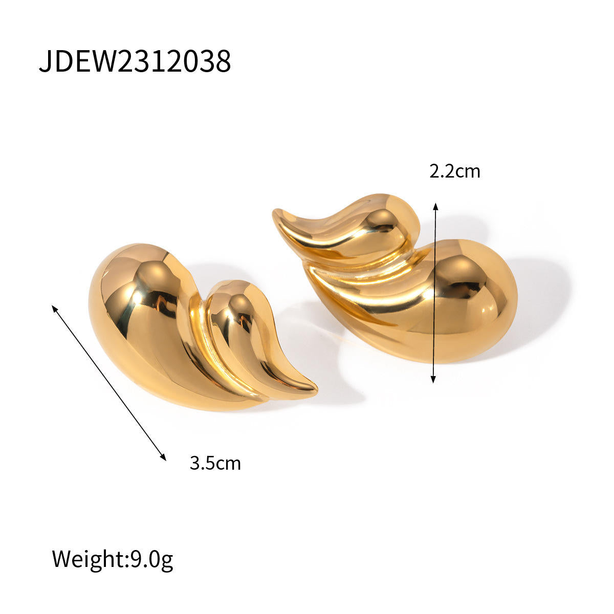 Water Droplets Stud Earrings