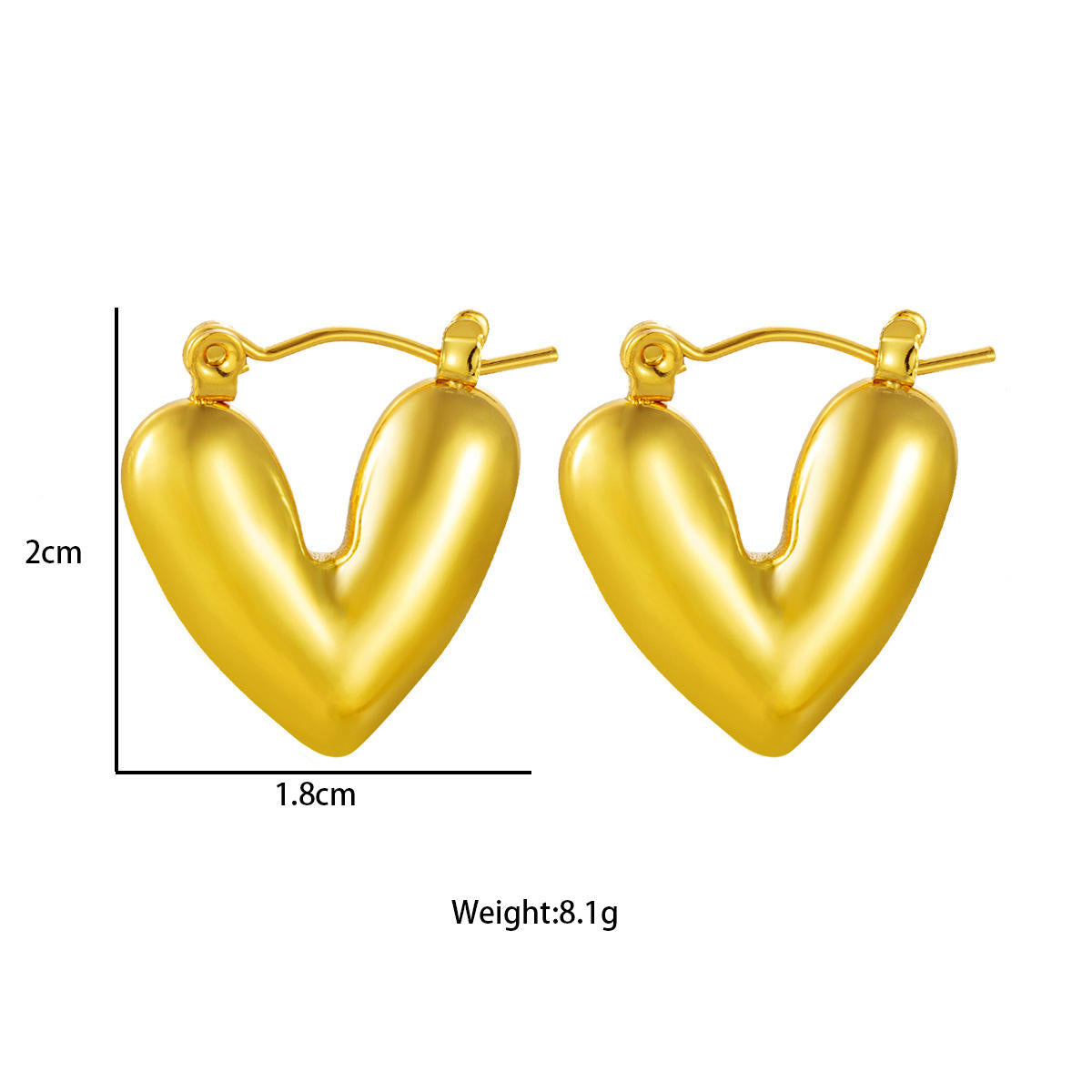Smooth Heart Hoop Earrings