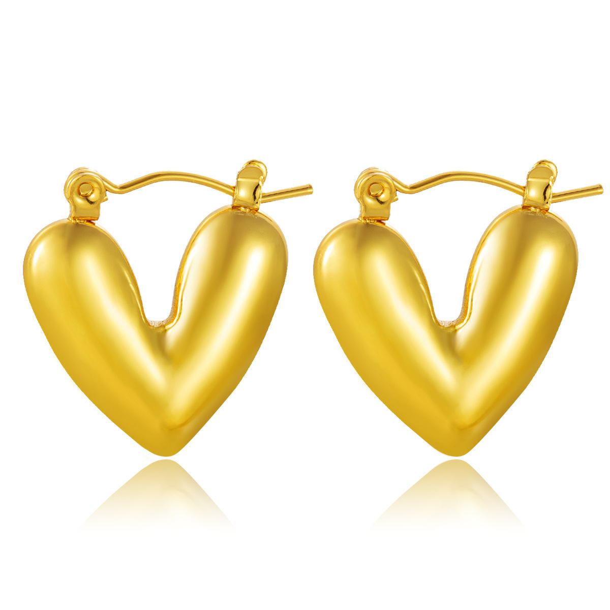 Smooth Heart Hoop Earrings