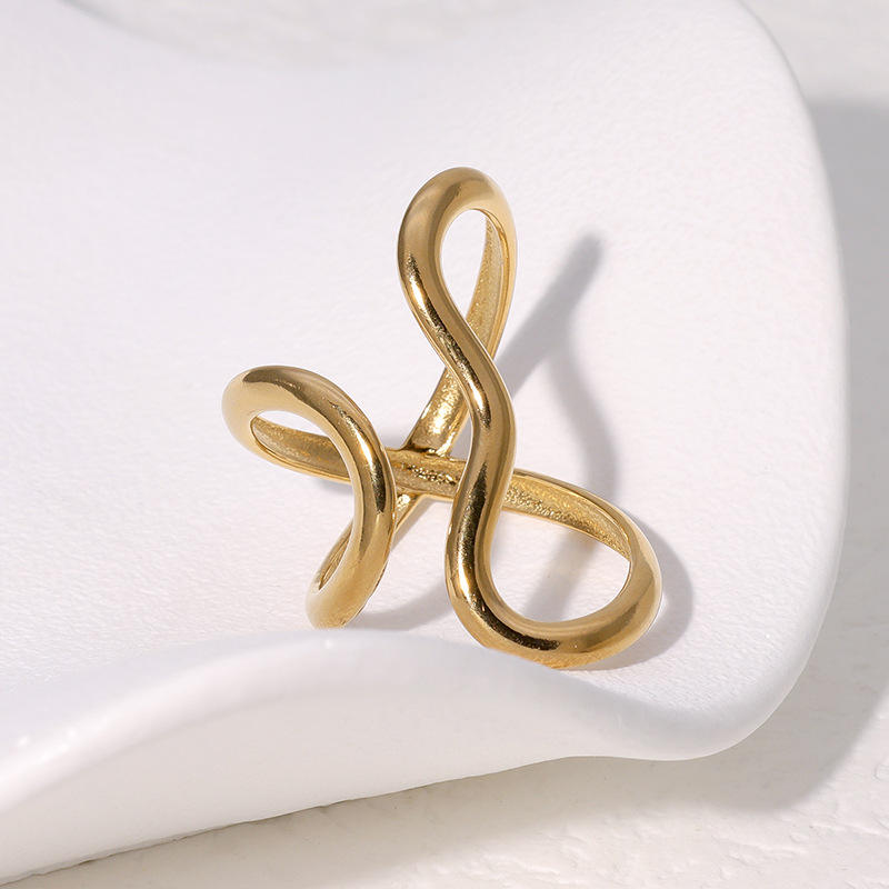 Abstract Wave Open Ring