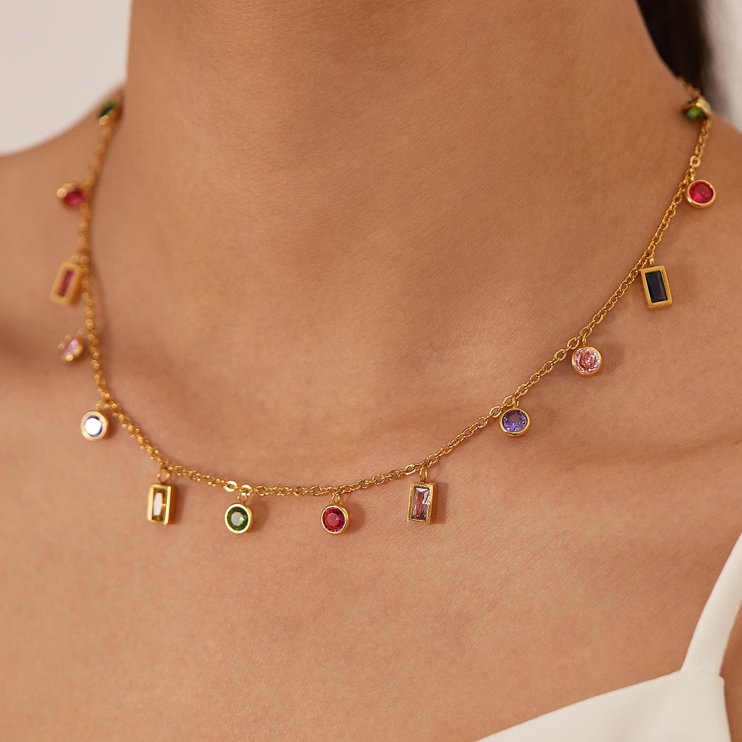 Multicolor Minimal Necklace