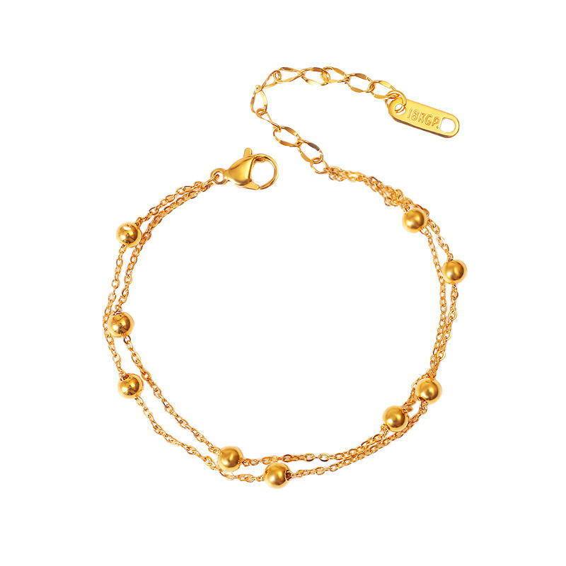 Layered Beaded Anklet