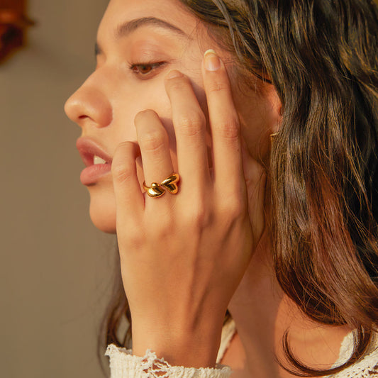 Double Hearts Ring