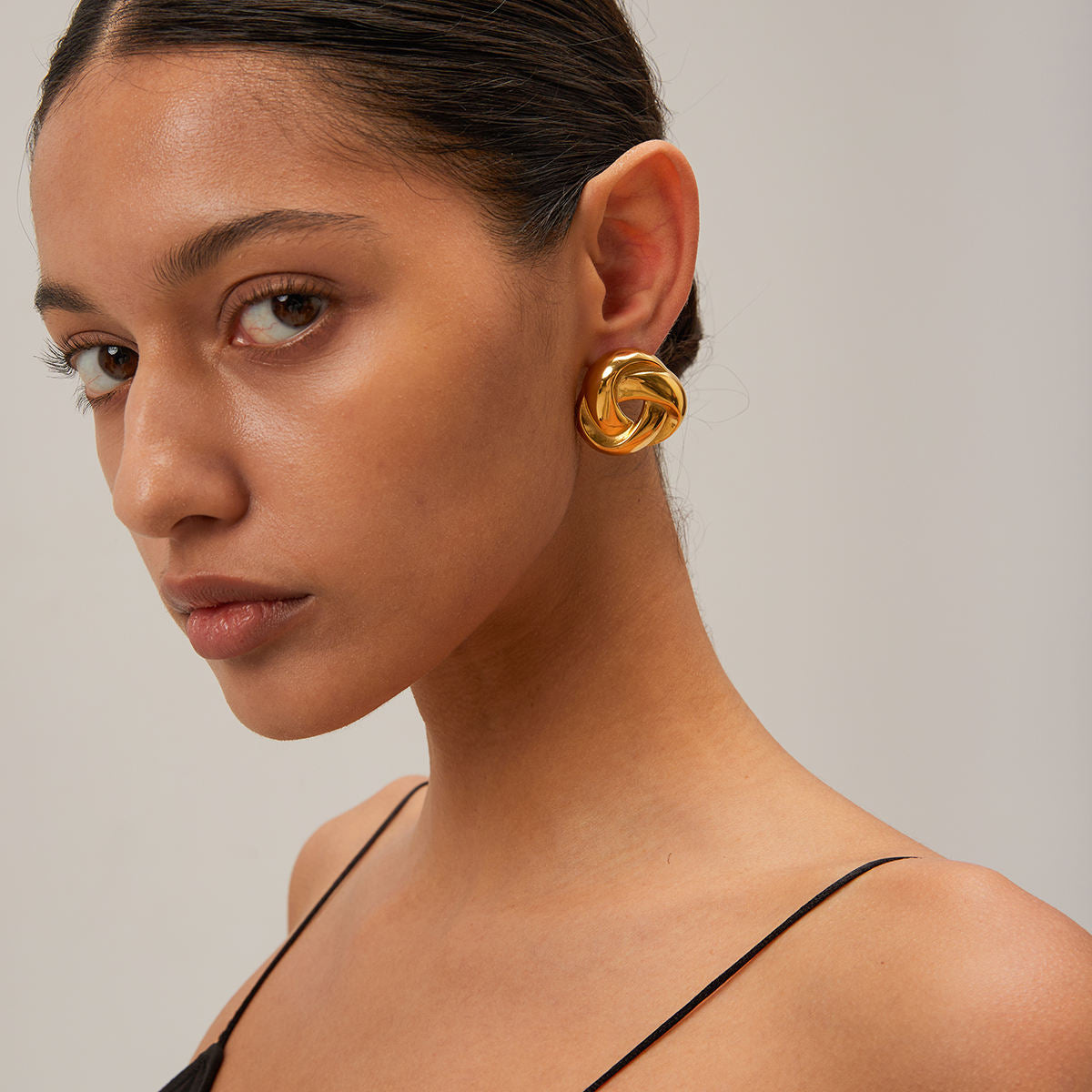 Twisted Triangle Chunky Stud Earring