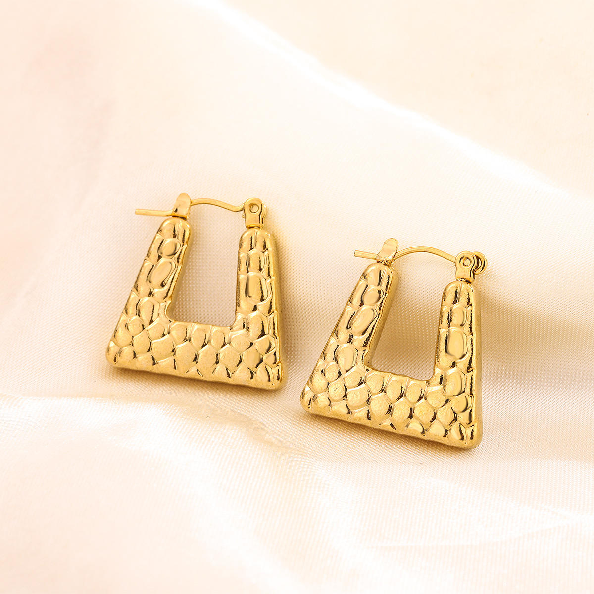 Textured Geometric Hoop Earrings