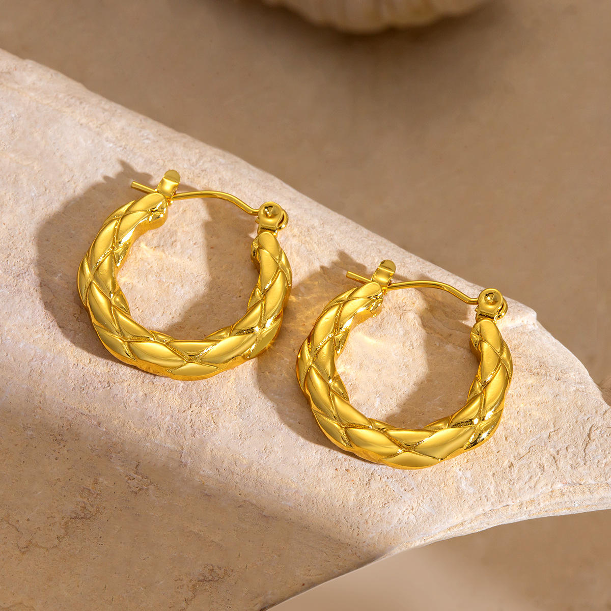 Braided Circle Hoop Earrings