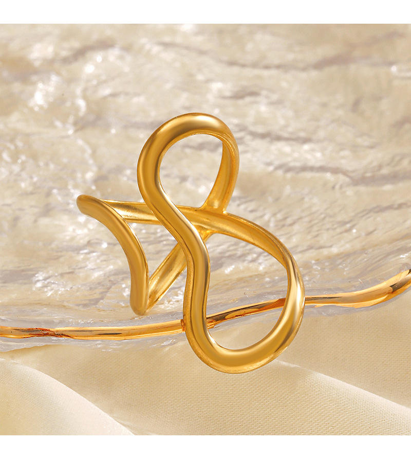 Abstract Wave Open Ring