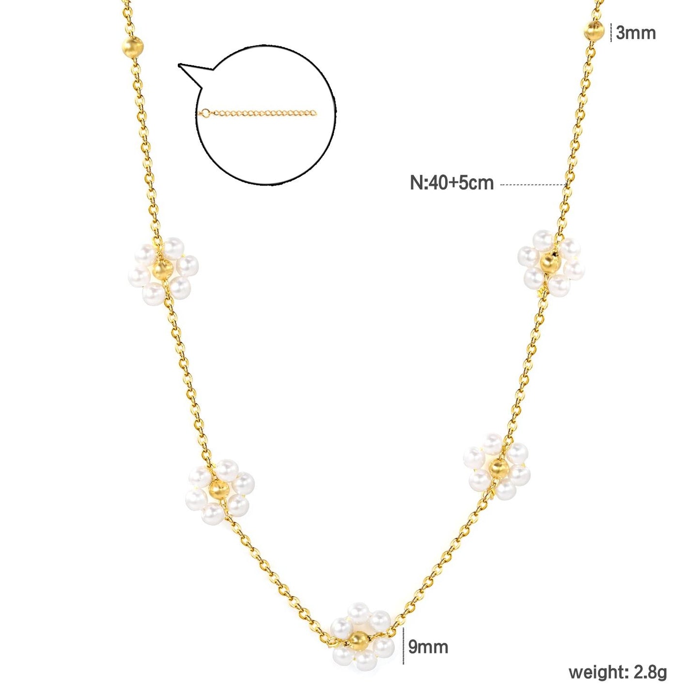 Pearl Flower Choker Necklace