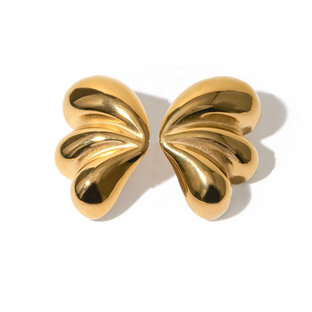 Chunky Leaf Stud Earrings