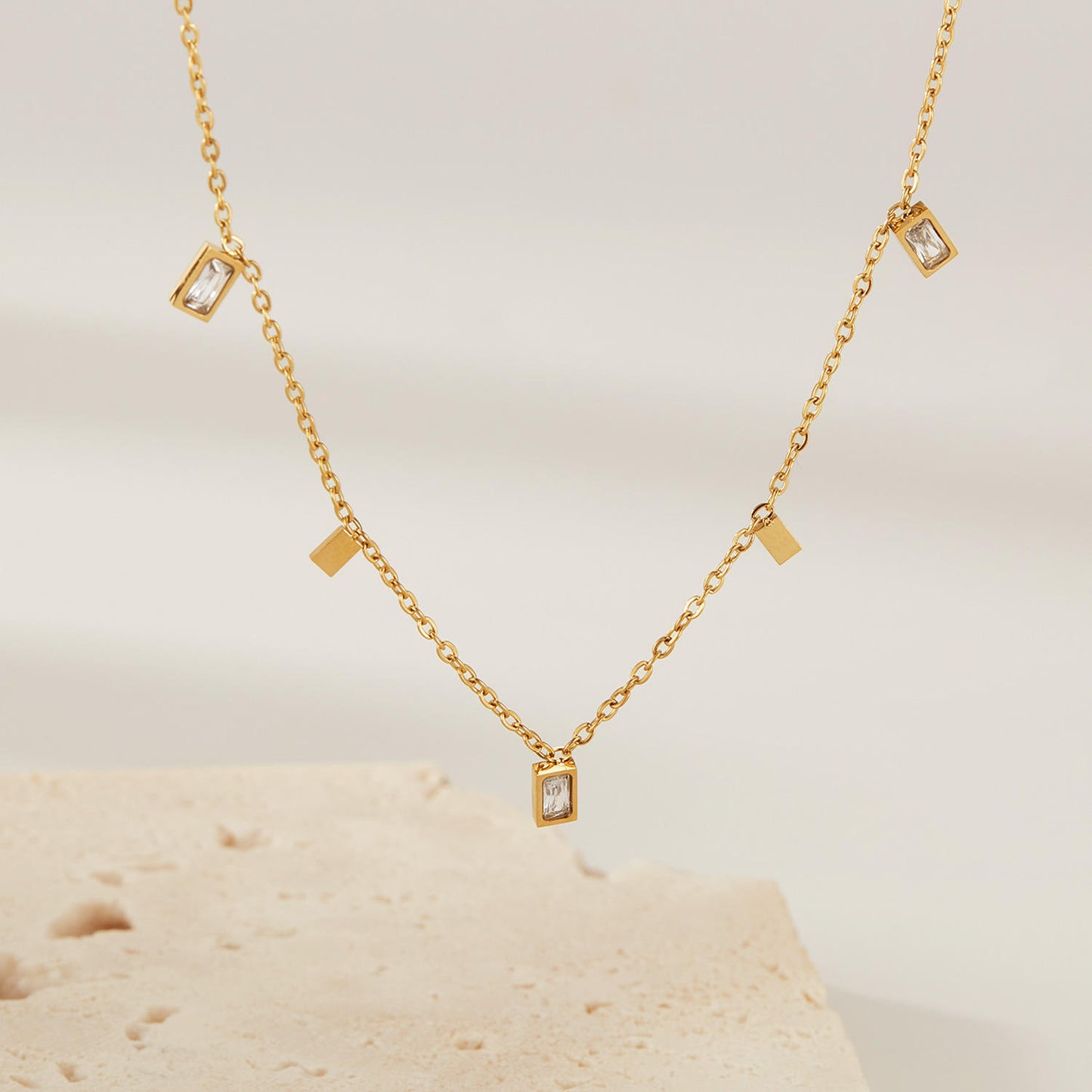 Crystal Prism Drop Necklace