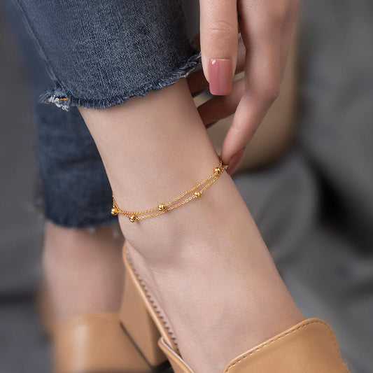 Layered Beaded Anklet