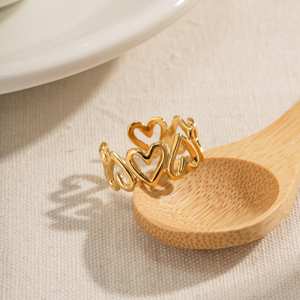Hollow Hearts Adjustable Ring