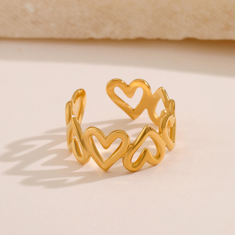 Hollow Hearts Adjustable Ring