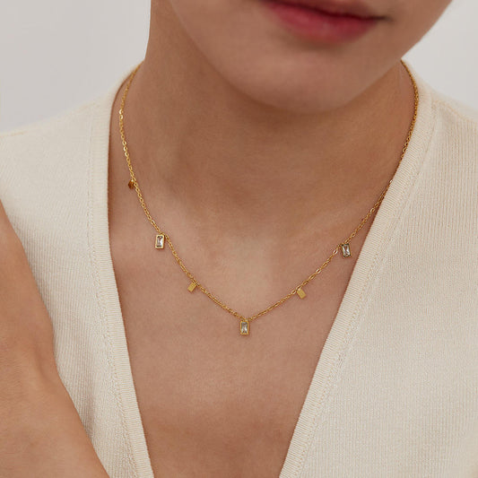 Crystal Prism Drop Necklace