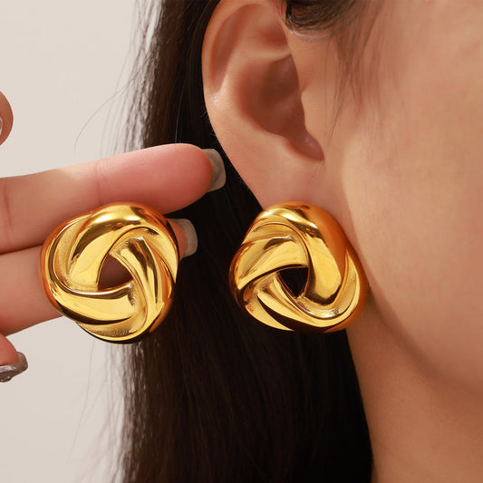 Twisted Triangle Chunky Stud Earring