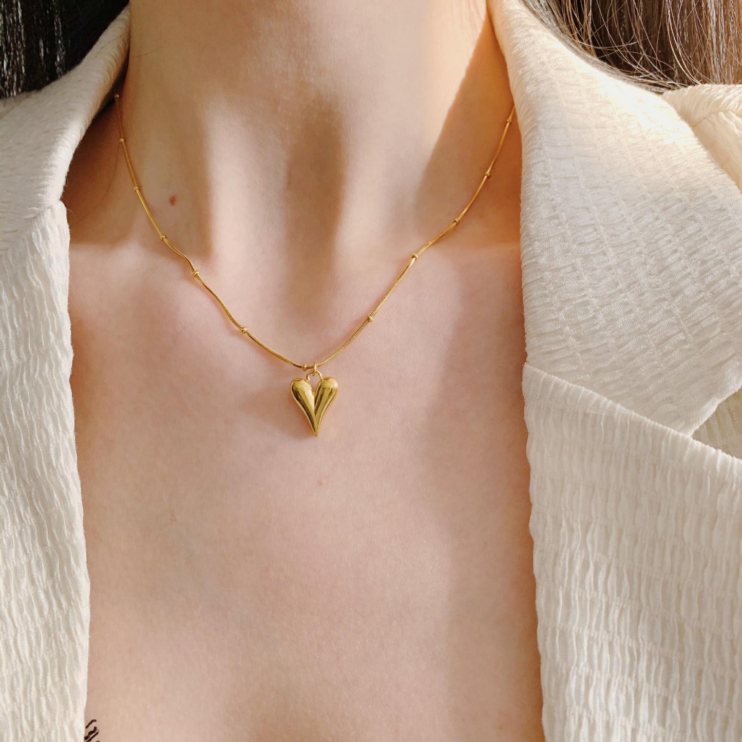 Heart Beeds Pendant Necklace
