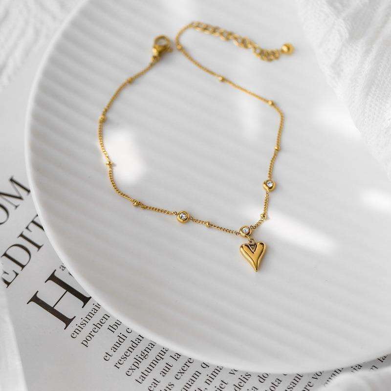 Heart Drop Diamond Anklet