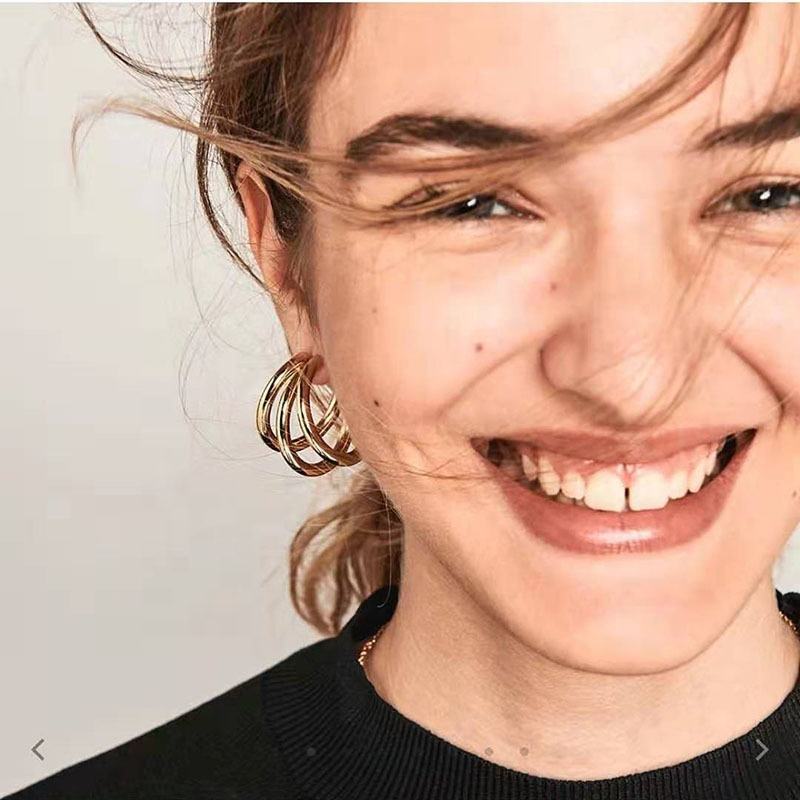 Triple C Hoop Stud Earrings