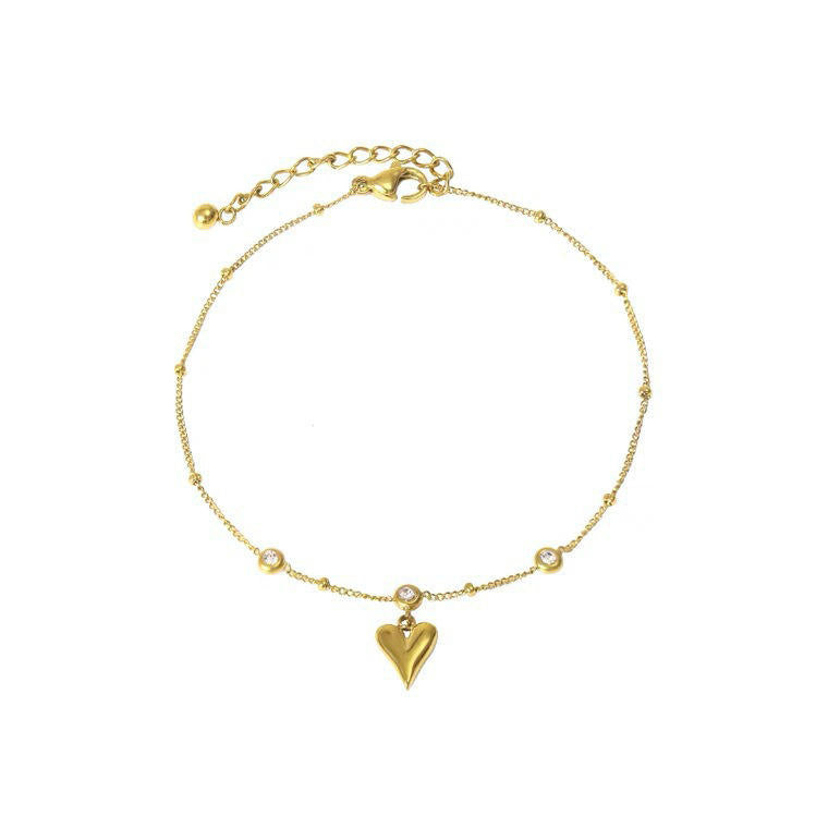 Heart Drop Diamond Anklet