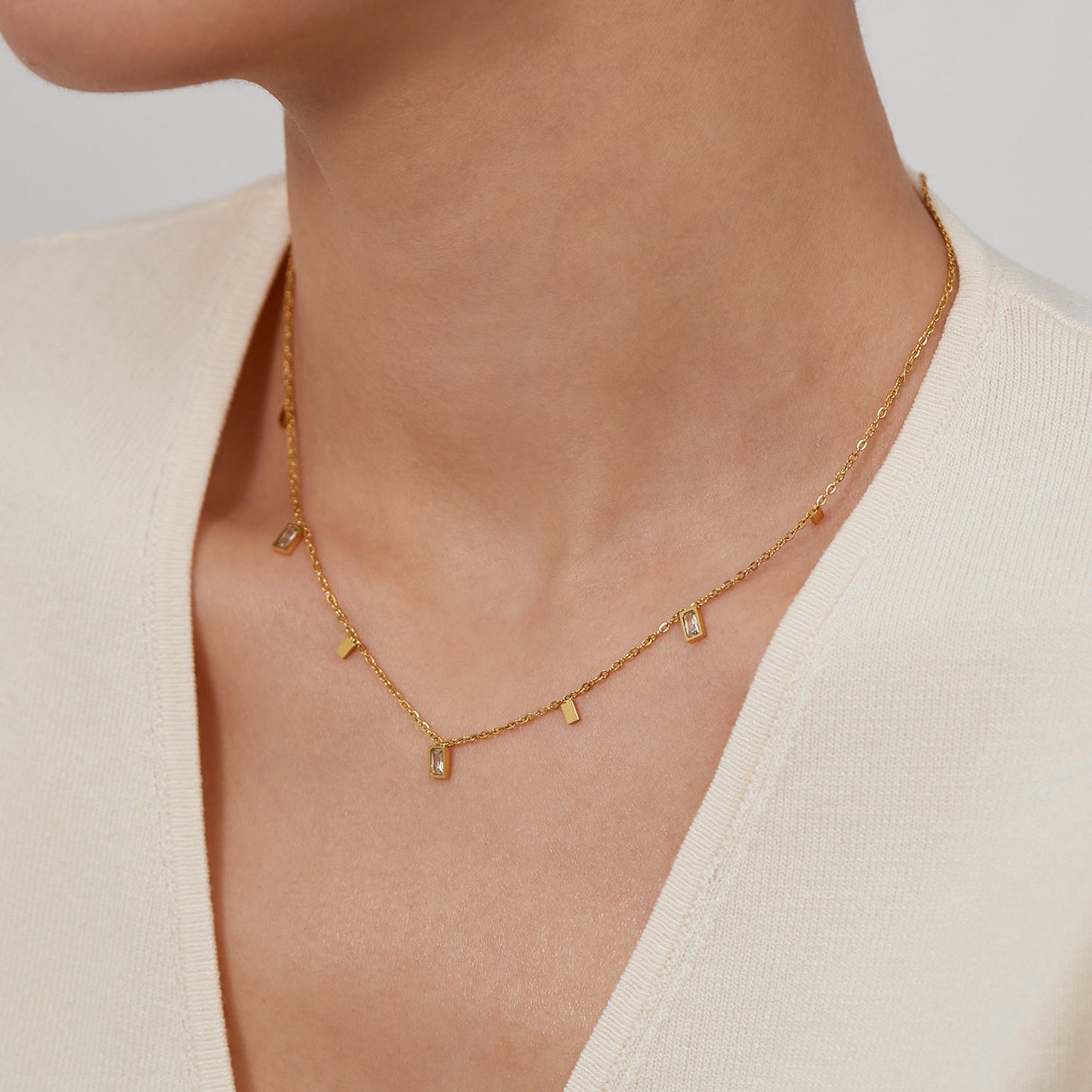 Crystal Prism Drop Necklace