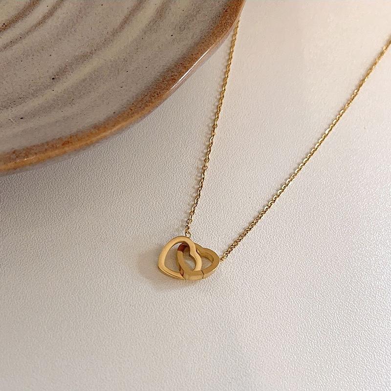 Double Heart Pendant Necklace
