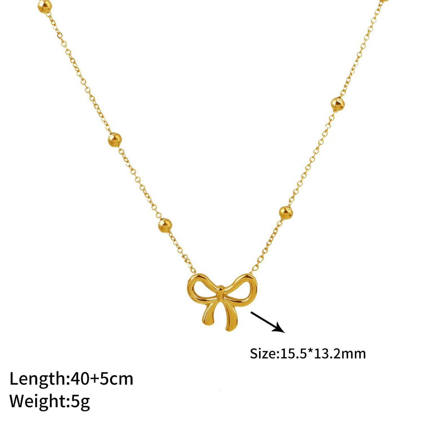 Minimal Bow Pendant Necklace