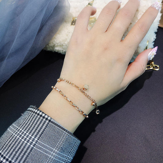 Double Layered Cube Charms Bracelet
