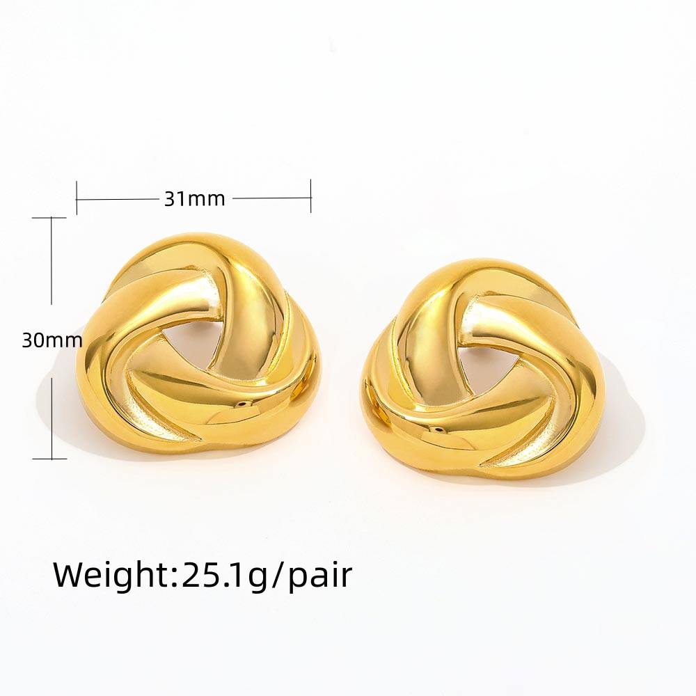 Twisted Triangle Chunky Stud Earring