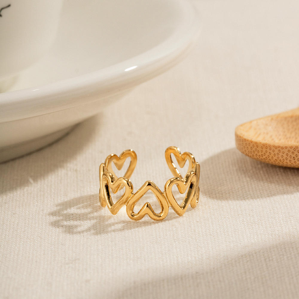Hollow Hearts Adjustable Ring