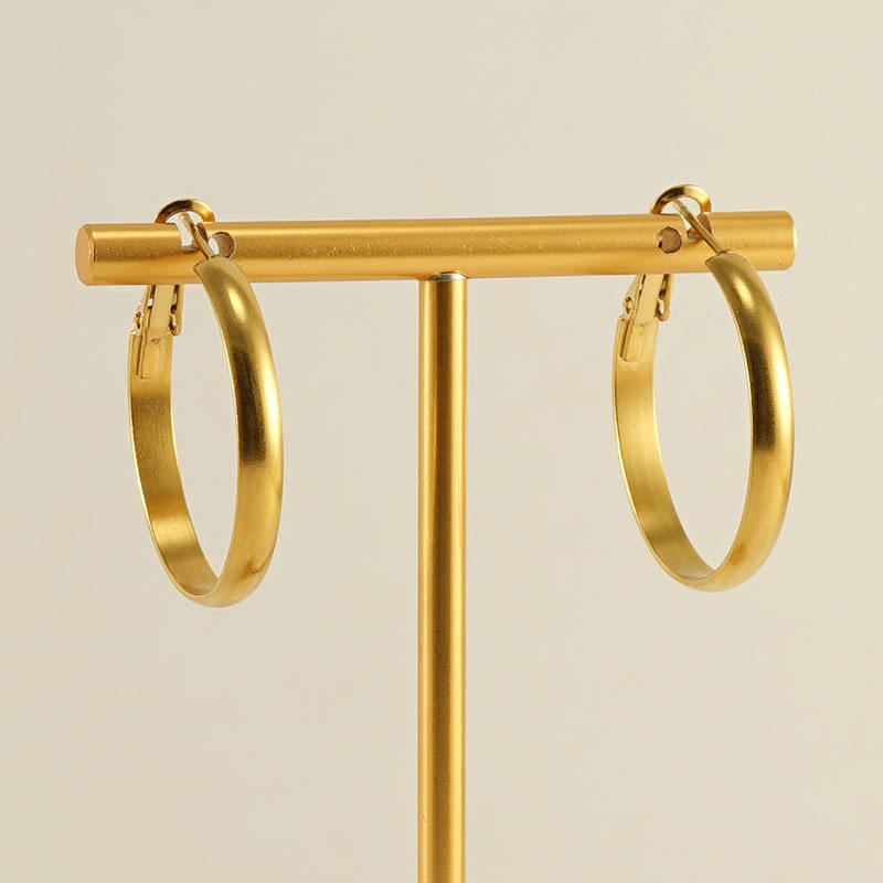 Flat 5cm, 4cm, 3cm Hoop Earrings