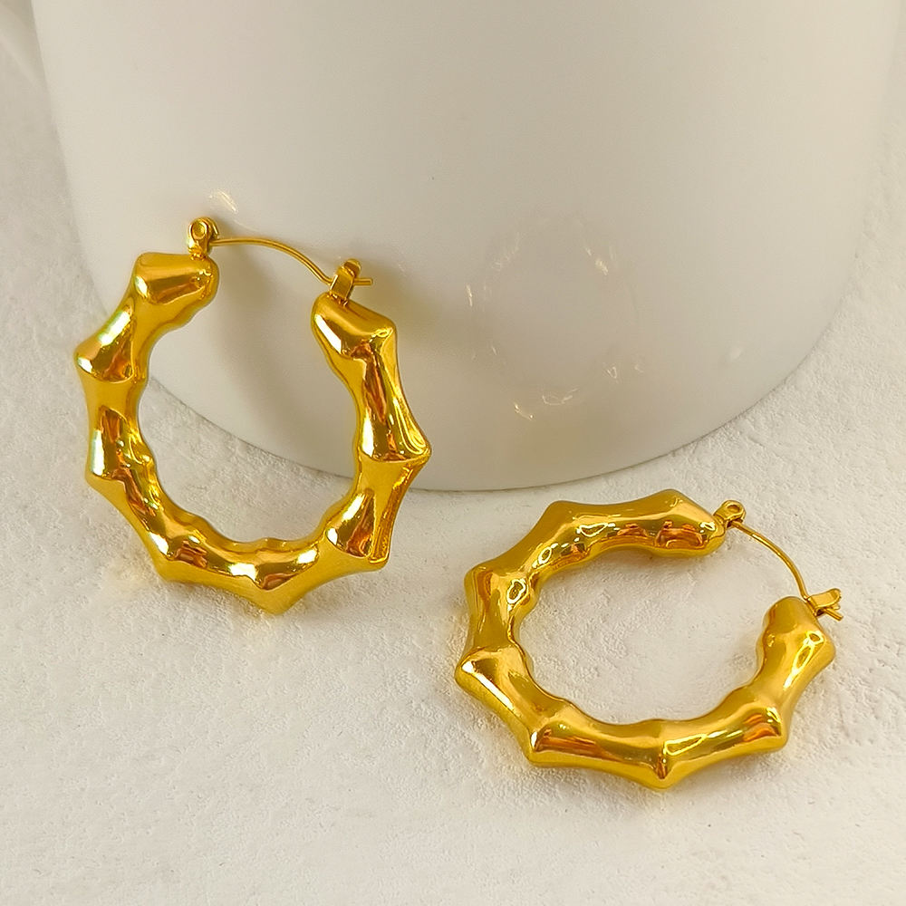Bamboo Hoop Earrings