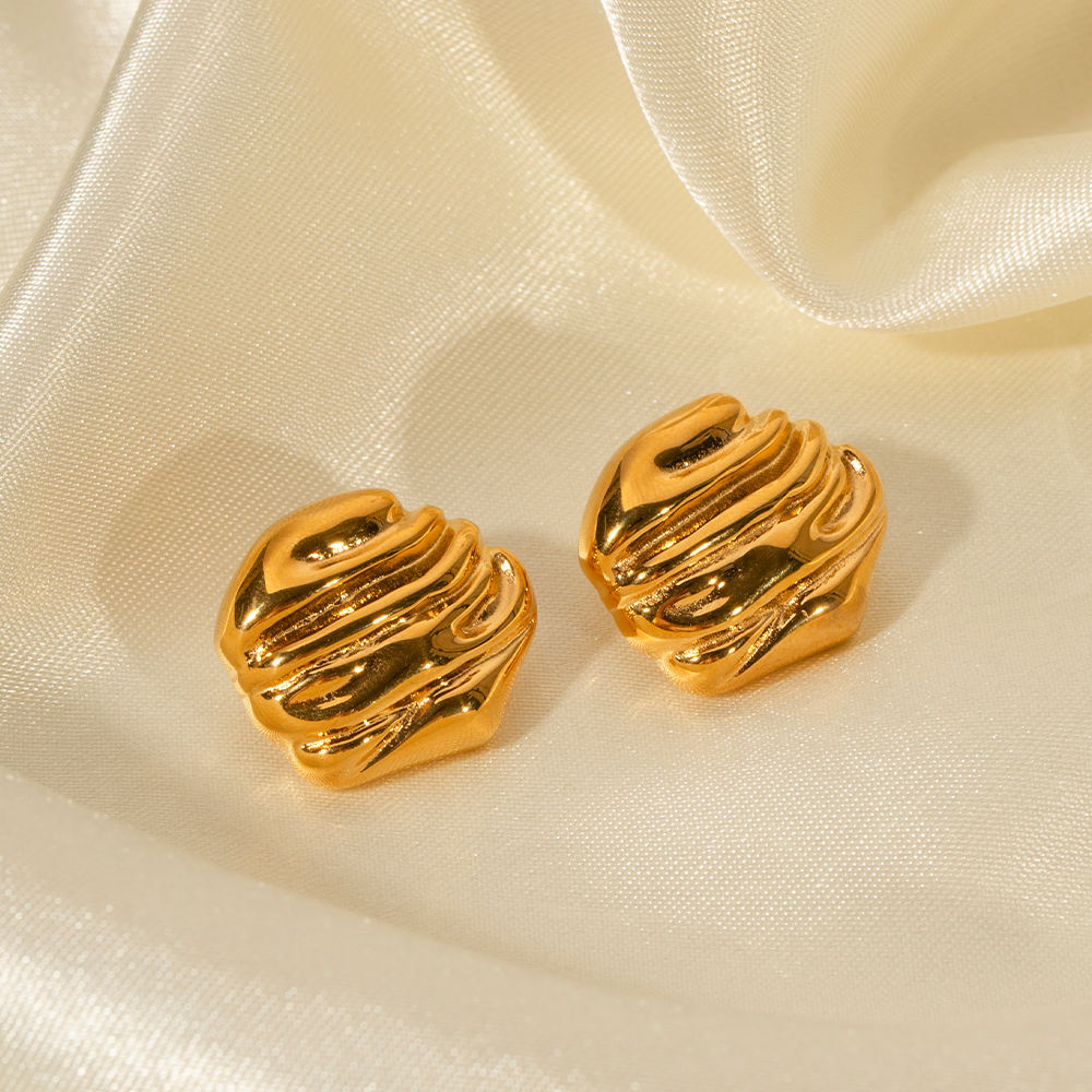 Geometric Hammered Stud Earrings
