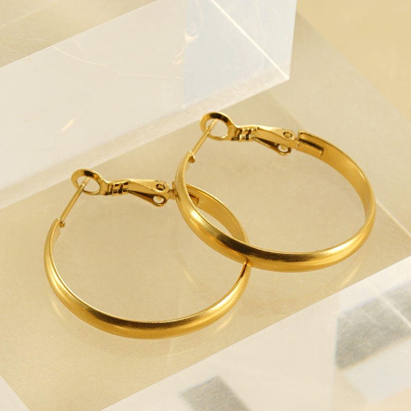 Flat 5cm, 4cm, 3cm Hoop Earrings