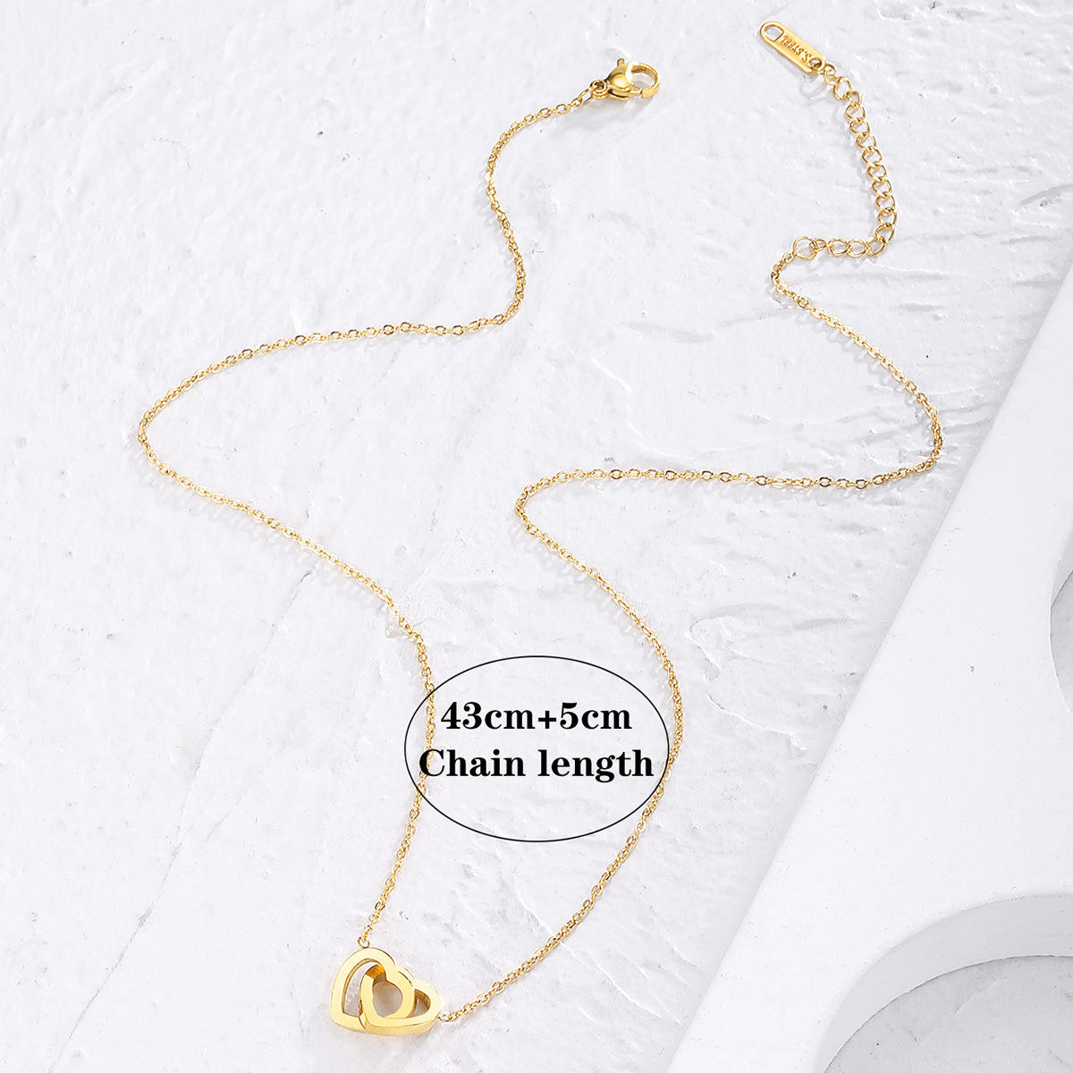 Double Heart Pendant Necklace
