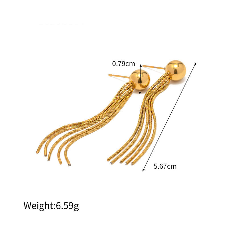 Ball Tassel Drop Earrings