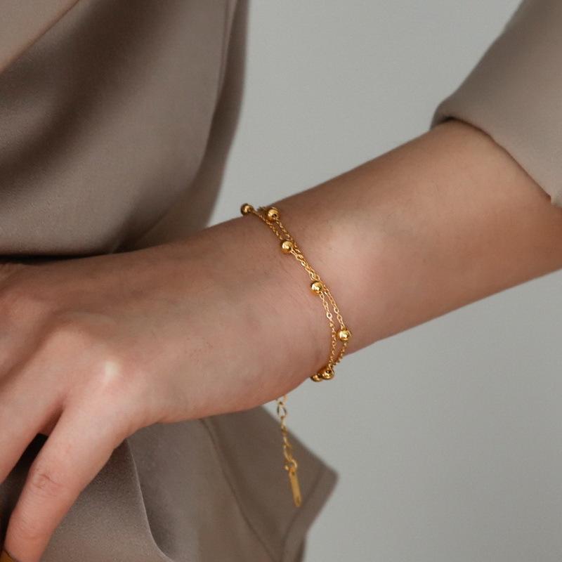 Layered Beaded Anklet